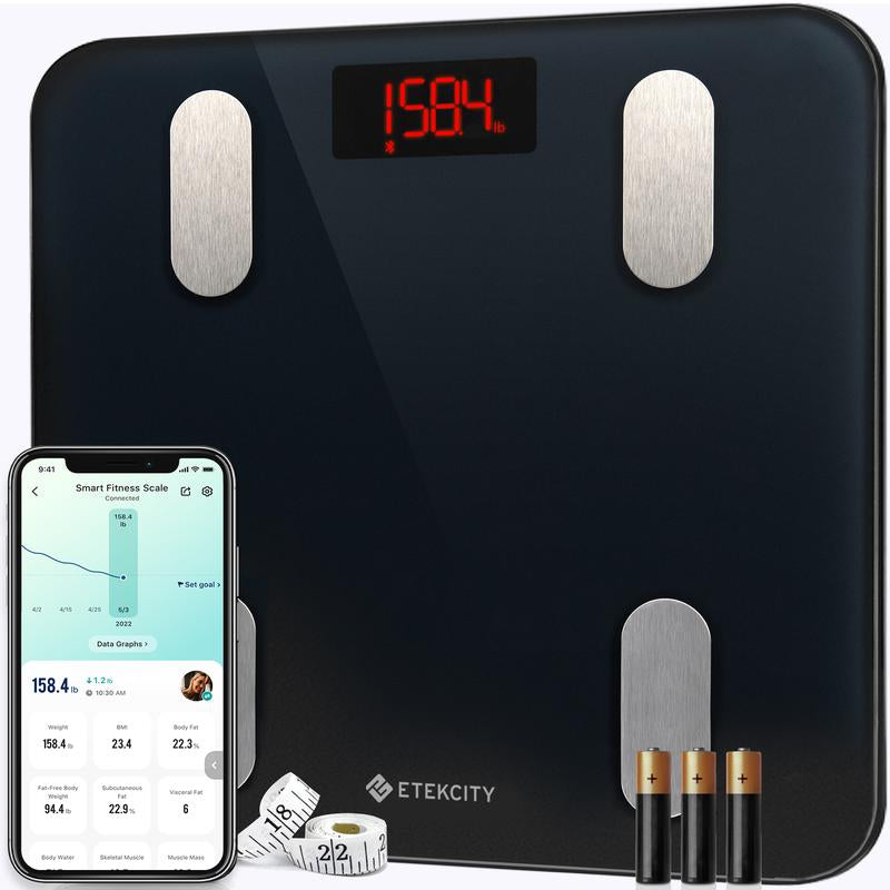 Etekcity Smart Body Fat Scale with BMI, Body Fat, Muscle Mass, Accurate Bluetooth Home User Health Equipment, Tiktokshopholidayhaul Deal - Smartscale