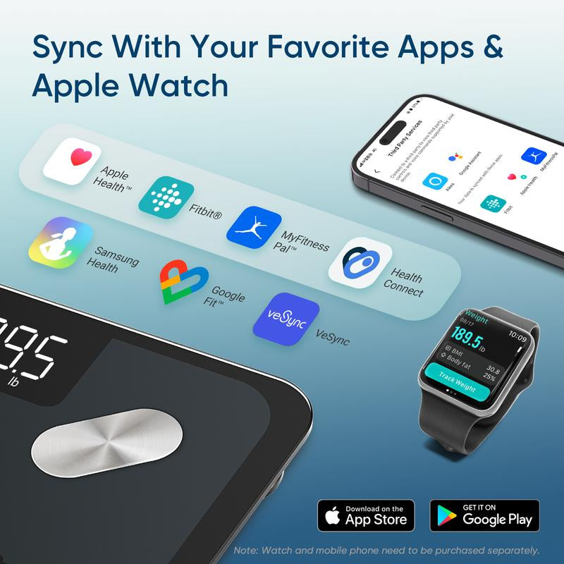 Etekcity Smart Body Fat Scale with BMI, Body Fat, Muscle Mass, Accurate Bluetooth Home User Health Equipment, Tiktokshopholidayhaul Deal - Smartscale