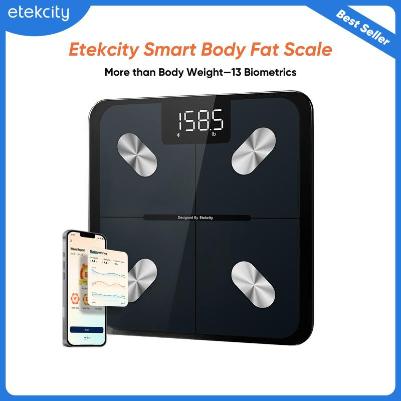 Etekcity Smart Body Fat Scale with BMI, Body Fat, Muscle Mass, Accurate Bluetooth Home User Health Equipment, Tiktokshopholidayhaul Deal - Smartscale