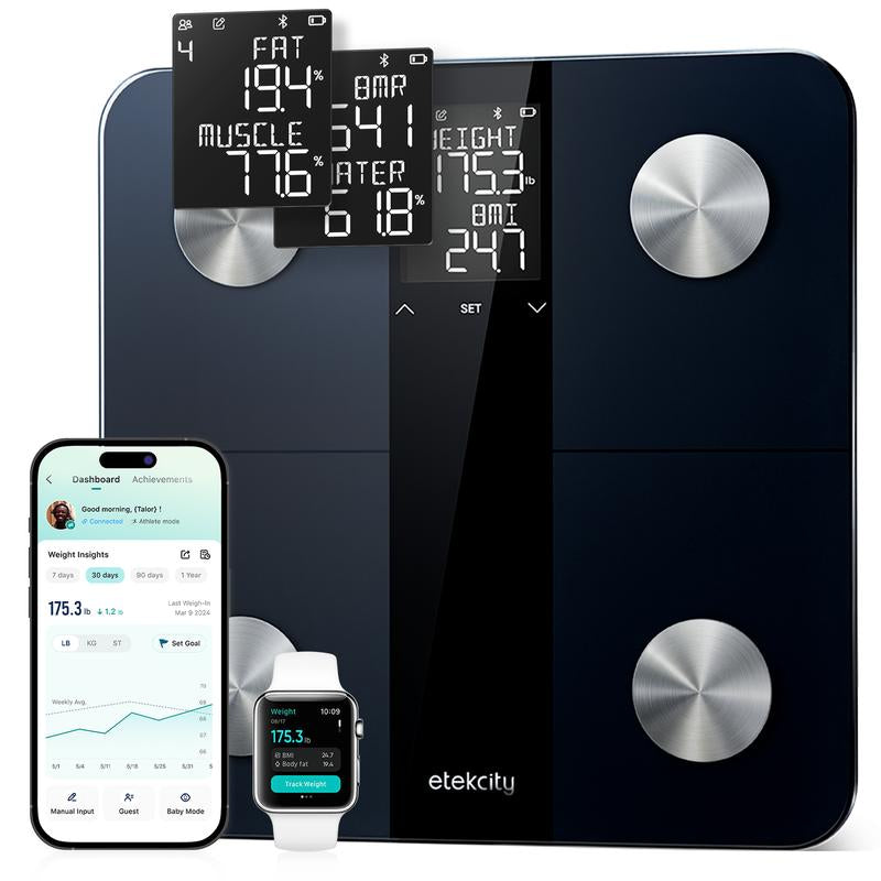Etekcity Smart Body Fat Scale with BMI, Body Fat, Muscle Mass, Accurate Bluetooth Home User Health Equipment, Tiktokshopholidayhaul Deal - Smartscale